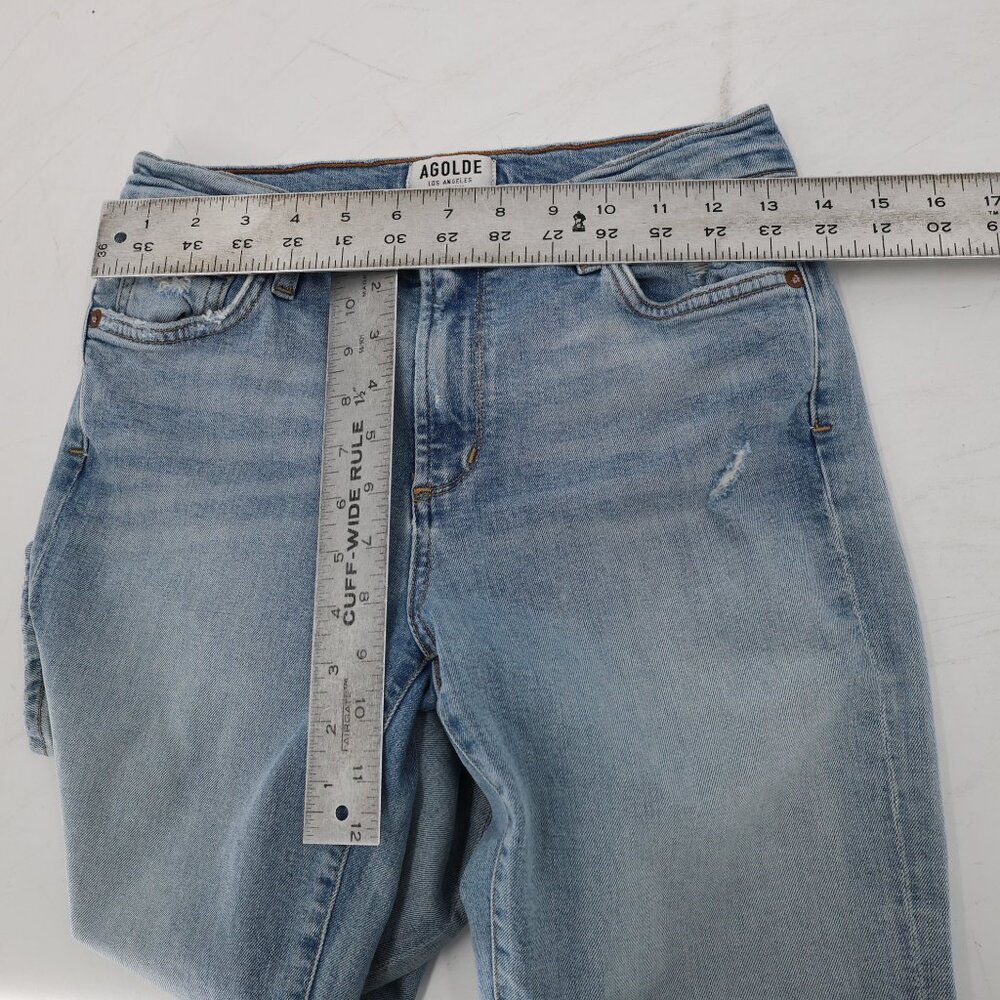 Agolde jeans womens 28 L25 Sophie Crop Blue Medium Wash Denim Cotton mid Rise - Picture 5 of 12